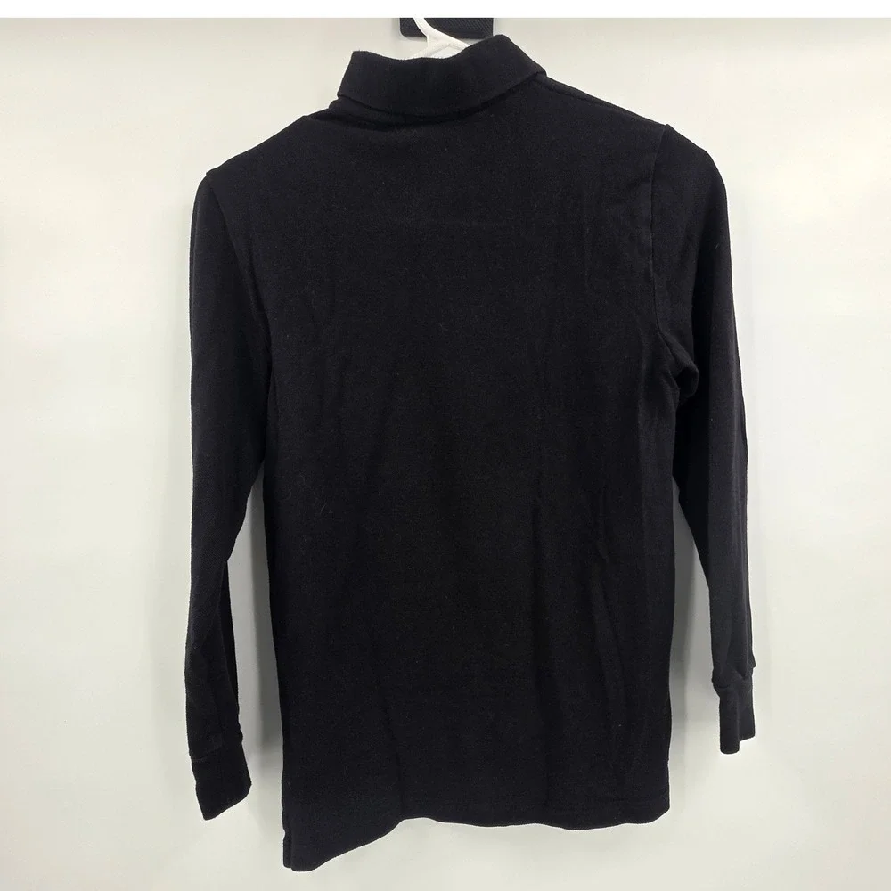 POLO RALPH LAUREN LONG SLEEVE POLO YOUTH MEDIUM 10 TO 12 BLACK RED PONY KIDS EUC